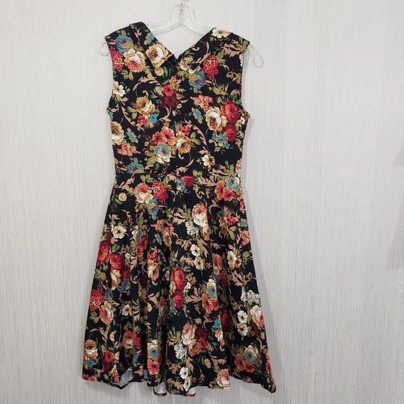 ACEVOG Floral print Pinup rock a billy Style Dress woman's size small - Picture 4 of 8